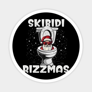 Skibidi Rizzmas Funny Toilet Santa White Elephant Christmas T-Shirt Magnet